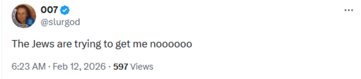 Screenshot of a public post containing antisemitic language
